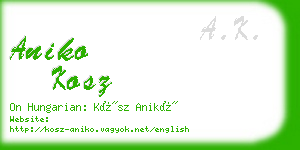 aniko kosz business card